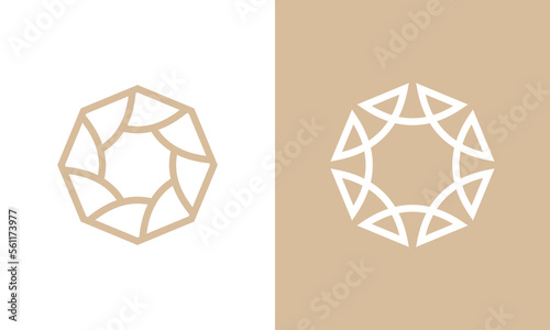 abstract circle elegant ornament logo design vector illustration.