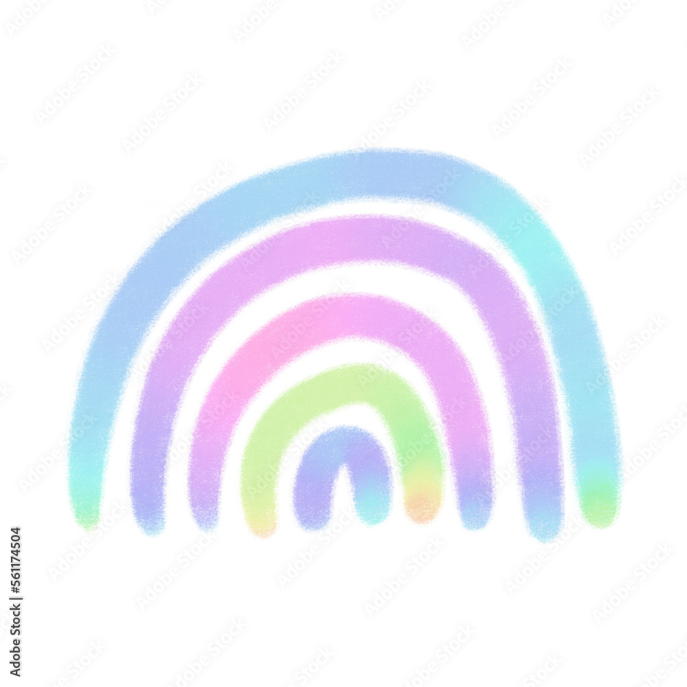 Obraz premium Rainbow line Rainbow, signs and symbols, Hand drawn in doodle style.