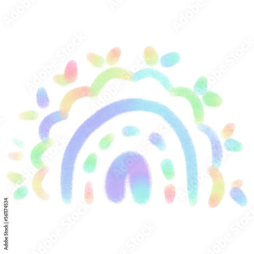 Rainbow line Rainbow, signs and symbols, Hand drawn in doodle style.