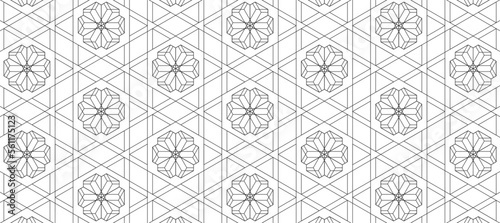 幾何学 抽象 星型 和風 背景 透過