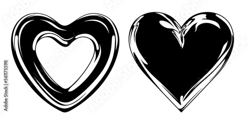 The black heart. Symbol of love. Valentine's Day.