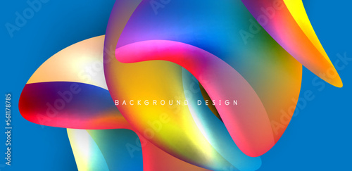 Beautiful liquid shapes with fluid colors abstract background