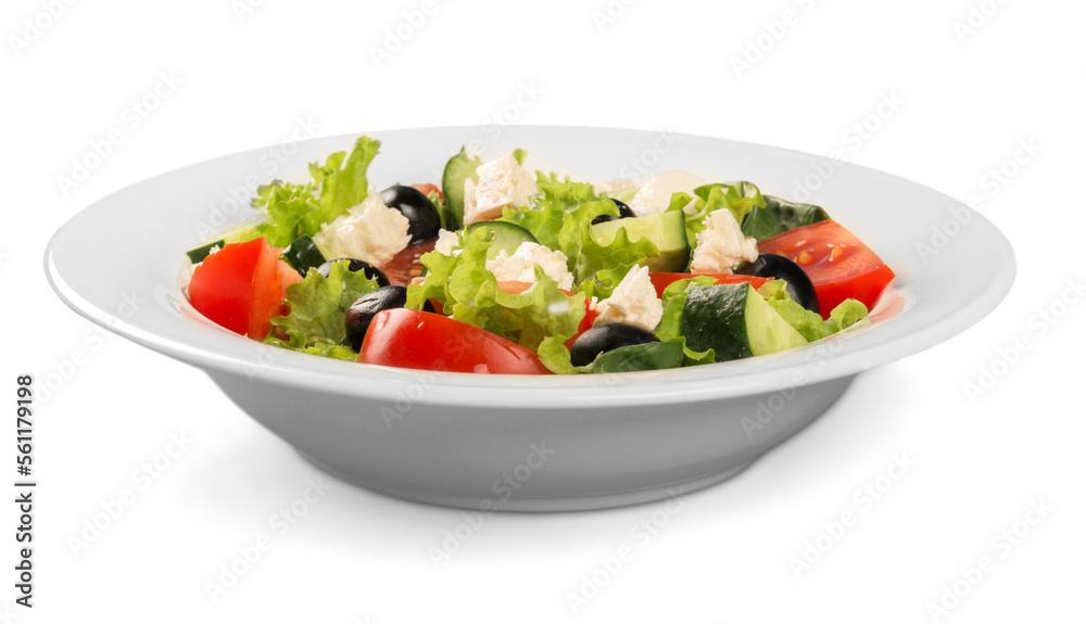 Fresh vegetable salad with cheese