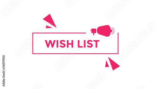 Wish list button web banner templates. Vector Illustration
