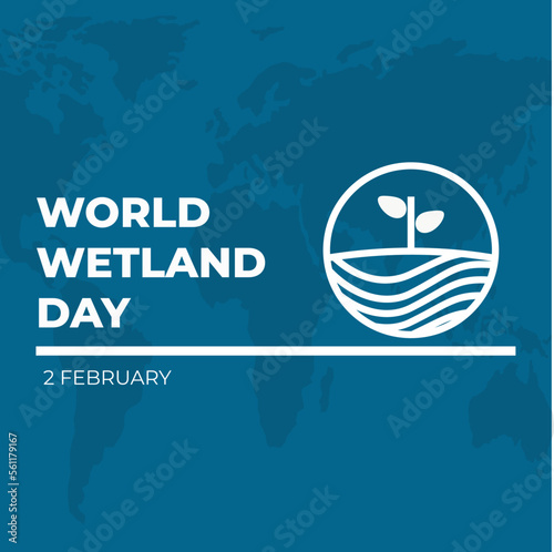 world wetland day vector logo,design for nature world poster or template,flat design illustration