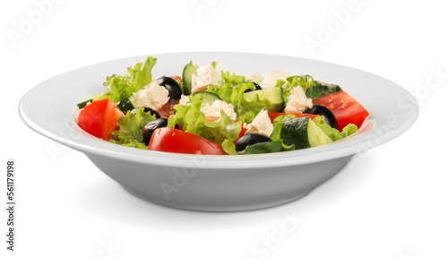 Fresh vegetable salad with cheese