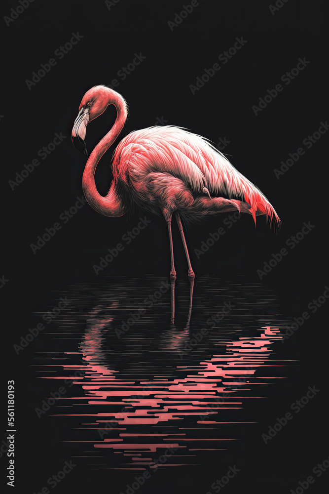 Fototapeta premium flamingo, dark, AI