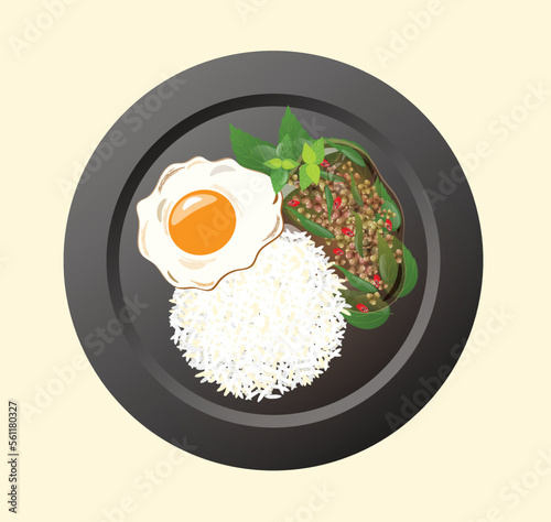 Thai food rice on plate	
