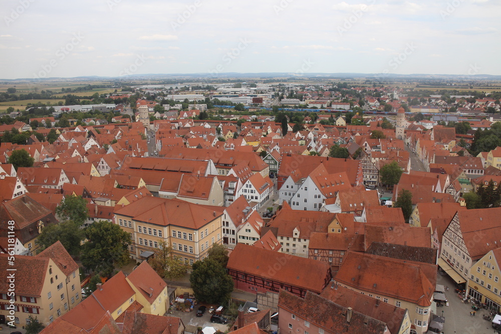 Panorama view of the old town in Nördlingen, Germany