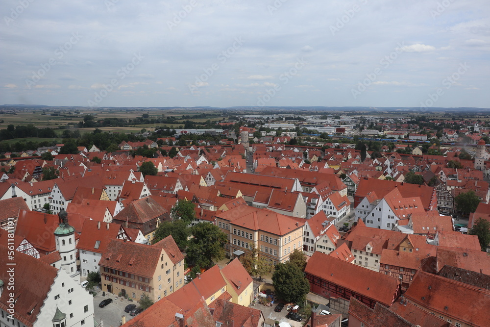 Panorama view of the old town in Nördlingen, Germany Panorama view of the old town in Nördlingen, Germany