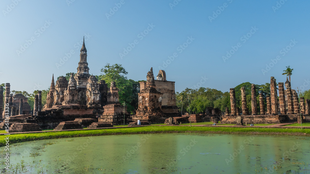 Obraz premium Wat Temple beautiful temple in the historical park Thailand