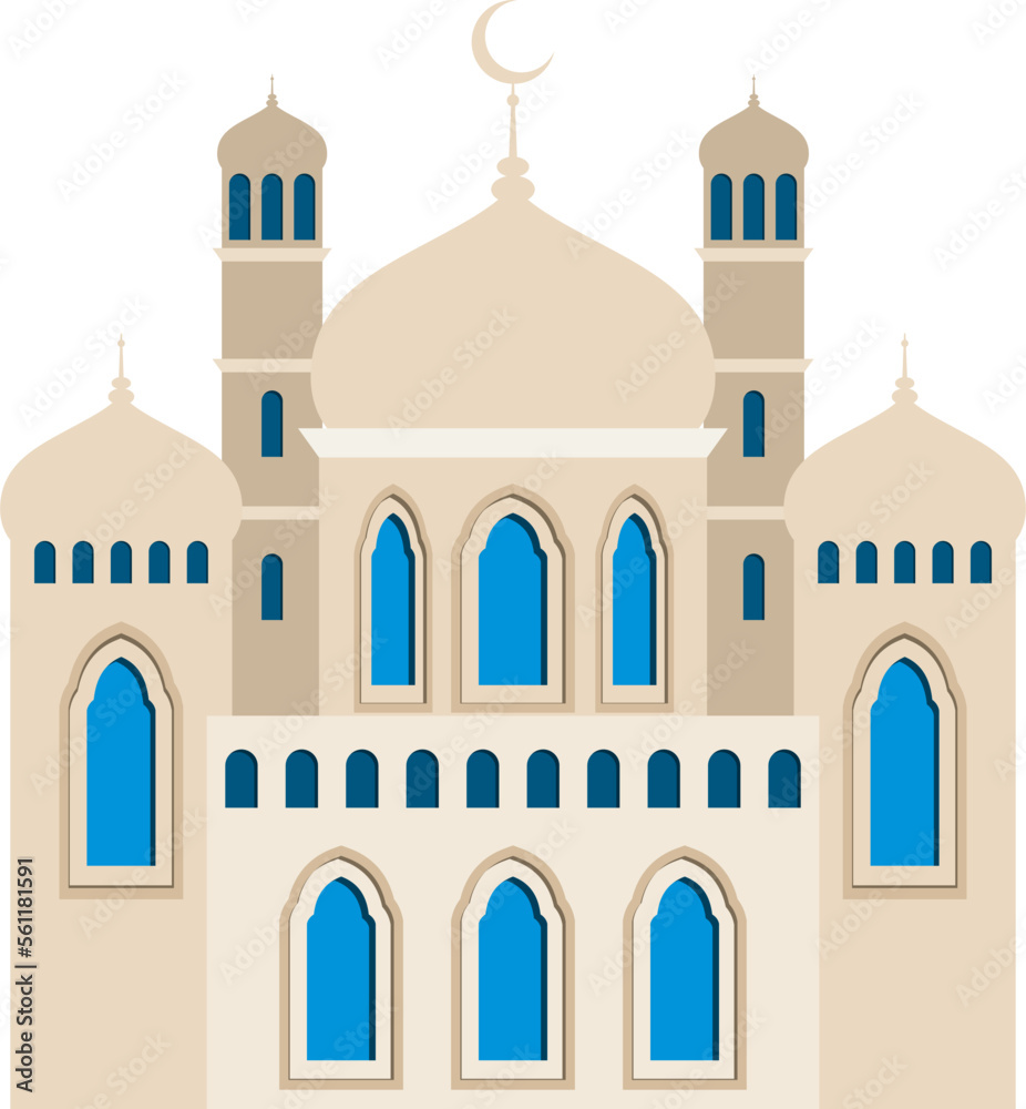 Flat Islamic Mosque Illustration