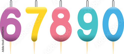 ロウソクの数字_火がついていないVer.6-0