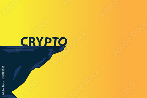 cryptocurrency market going down .concept vector illustration.market crashing . crypto market dropping now
