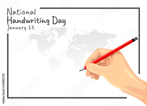 vector graphic of national handwriting day good for national handwriting day celebration. flat design. flyer design.flat illustration.