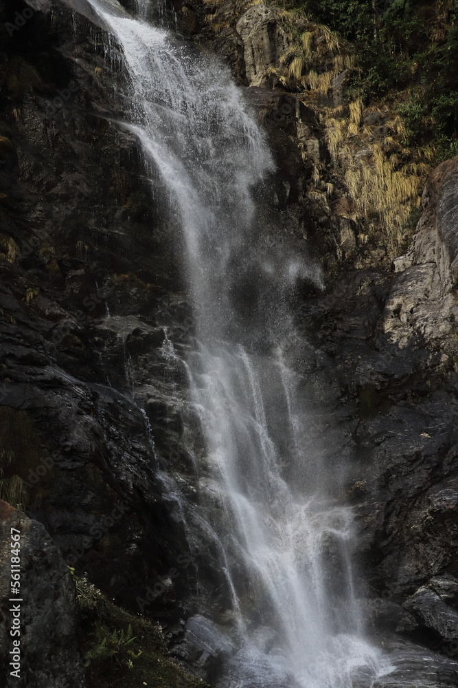popular amitabh bachchan waterfall near lachung village in sikkim, india