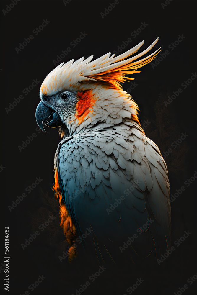 Obraz premium parrot, dark, ai