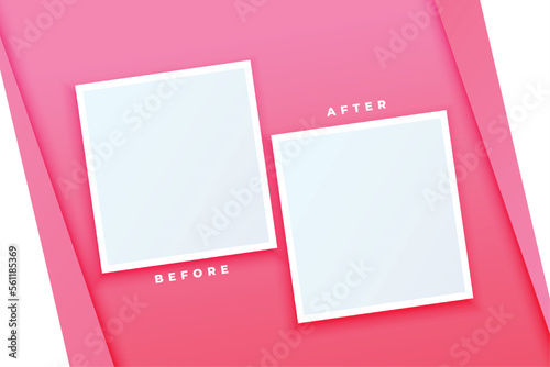 before and after transparent frame template with copy space