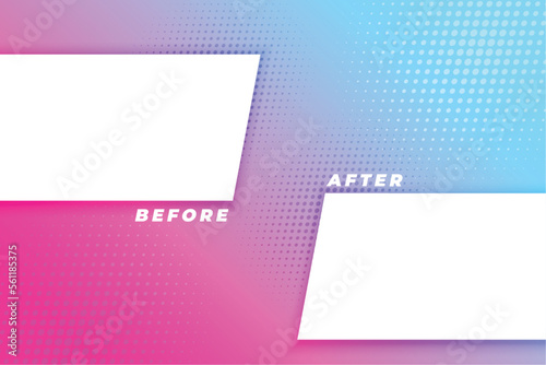 before and after battle concept background with halftone effect