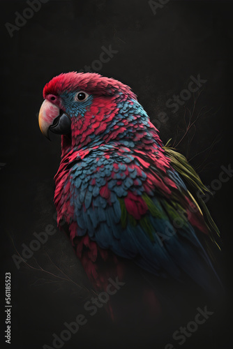 Rosella, parrot, dark, AI © Rachel Yee Laam Lai