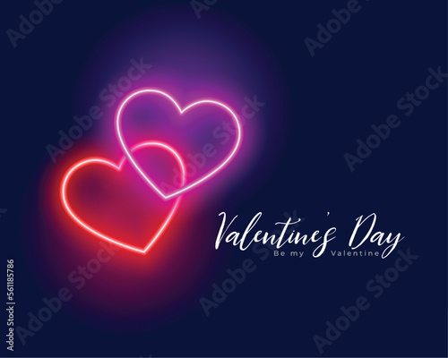 cute neon hearts valentines day lover background