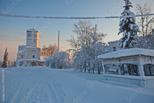 The ruins of the temple of the Bogoroditsky Orthodox male monastery in the village of Krasnaya Gorka. photo