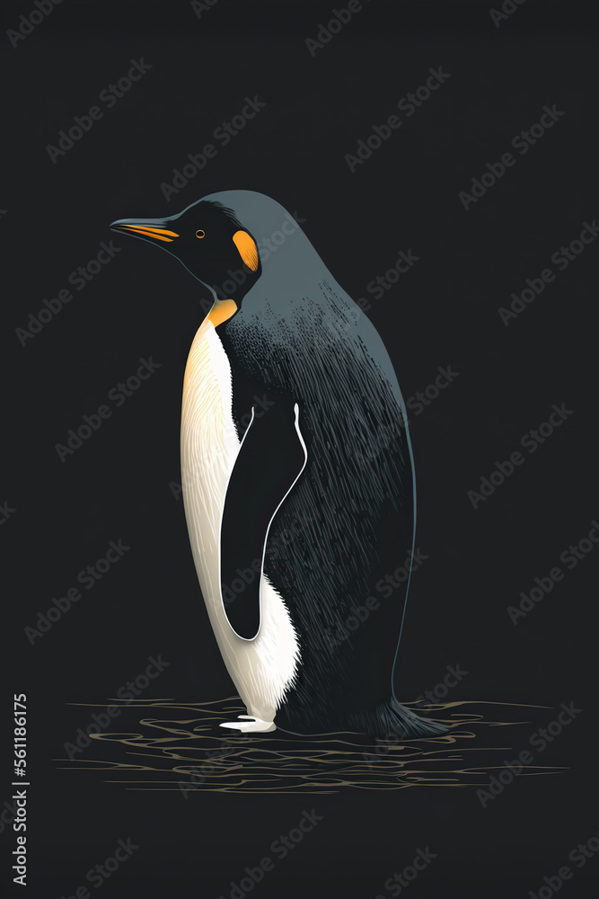 Fototapeta premium penguin, bird, dark, ai