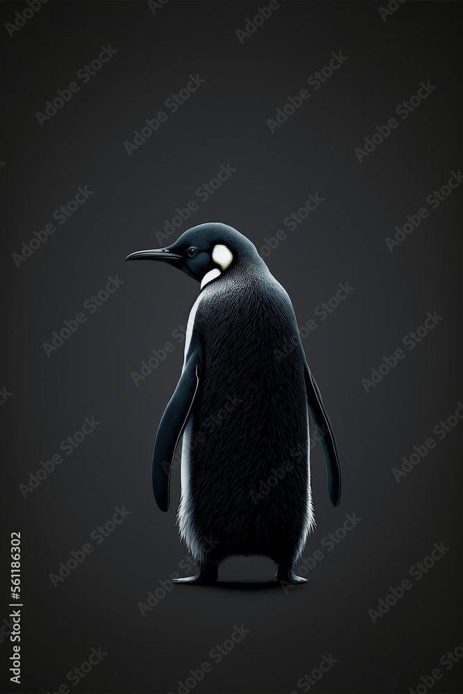 Naklejka premium penguin, bird, dark, ai