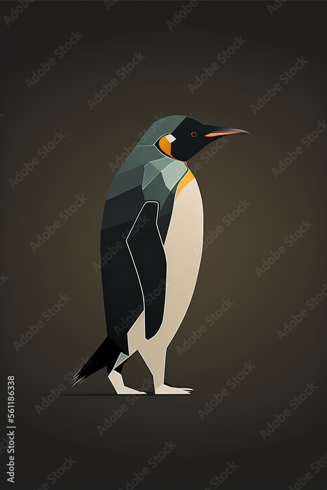 Fototapeta premium penguin, bird, dark, ai