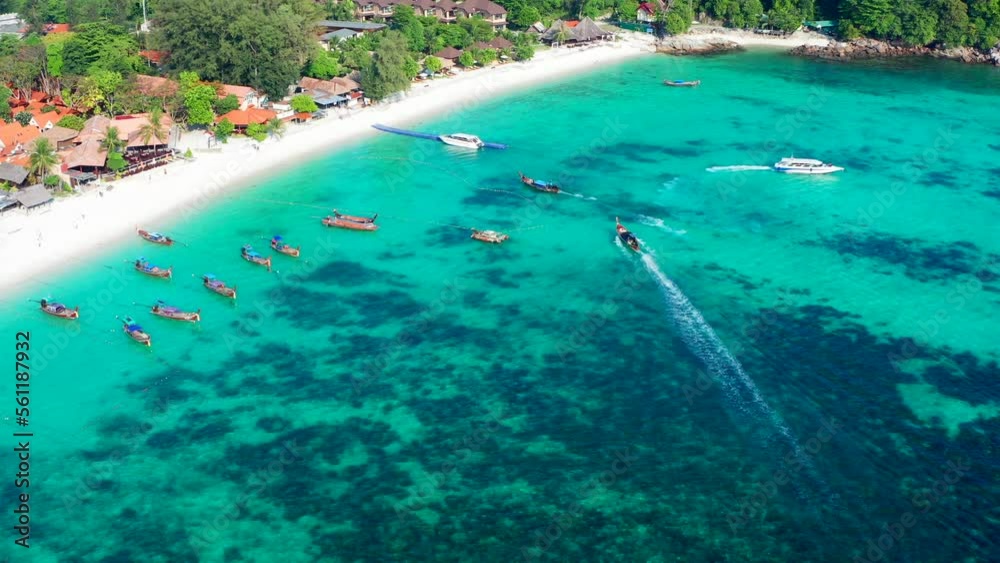 Aerial view of Pattaya Beach in Koh Lipe, Satun, Thailand Aerial view of Pattaya Beach in Koh Lipe, Satun, Thailand