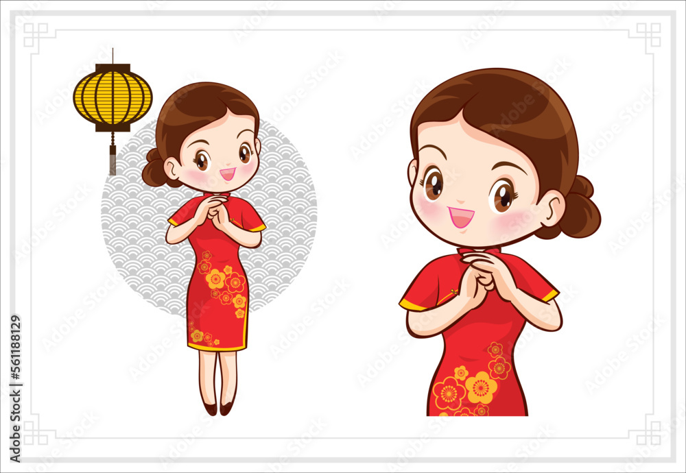 Pretty Chinese girl in mandarin gown with Chinese new year festival 057 Pretty Chinese girl in mandarin gown with Chinese new year festival 057