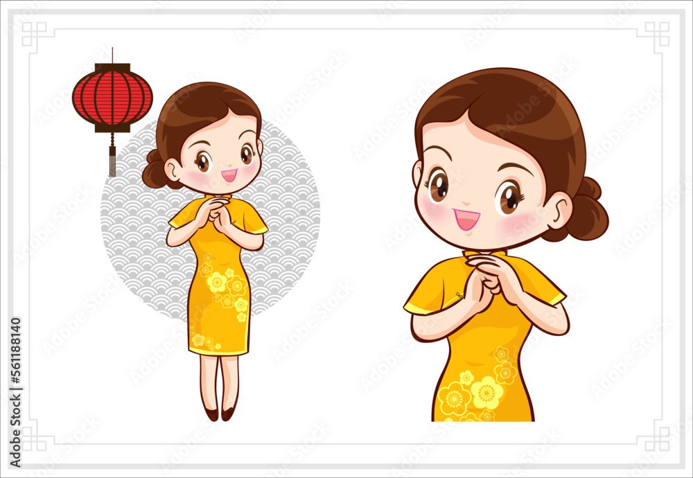 Pretty Chinese girl in mandarin gown with Chinese new year festival 064 Pretty Chinese girl in mandarin gown with Chinese new year festival 064