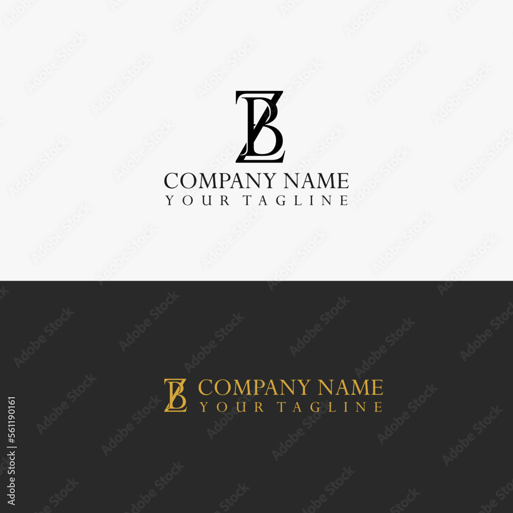 Elegant monogram logo of Z B letters. 