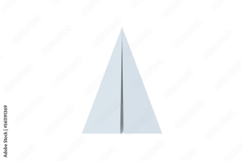 Paper plane isolated on white background. Origami airplane. Top view. 3d render Paper plane isolated on white background. Origami airplane. Top view. 3d render
