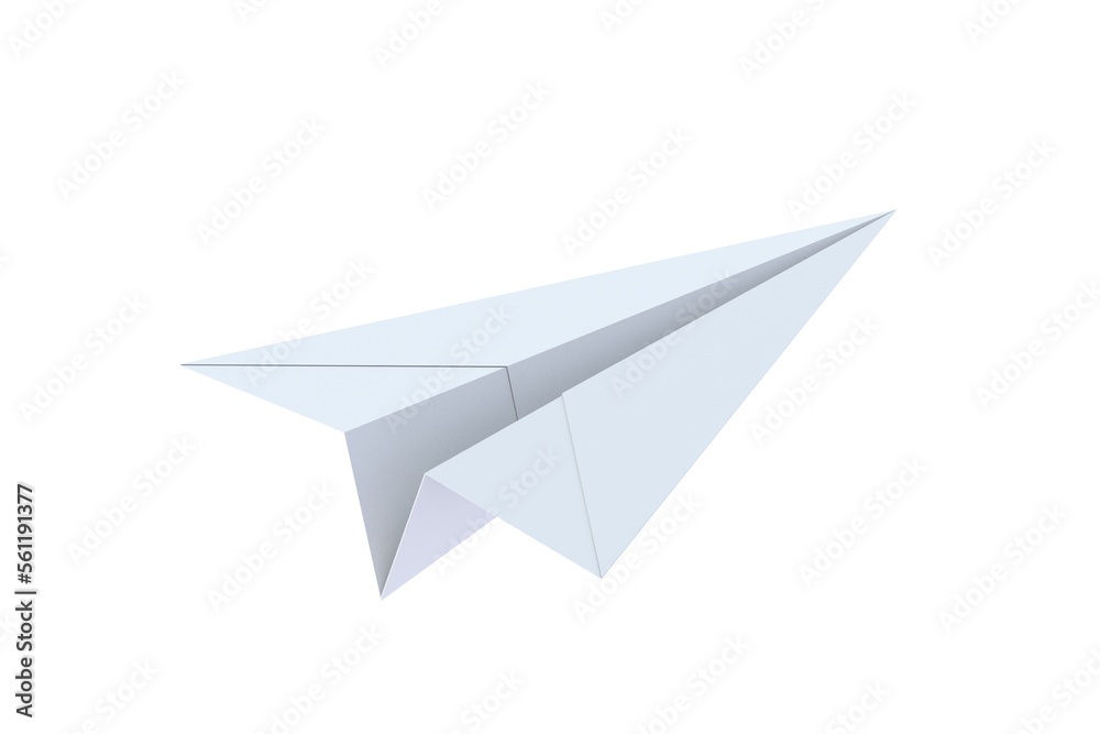 Paper plane isolated on white background. Origami airplane. 3d render Paper plane isolated on white background. Origami airplane. 3d render