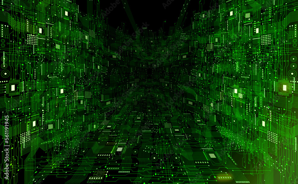 abstract green circuit background