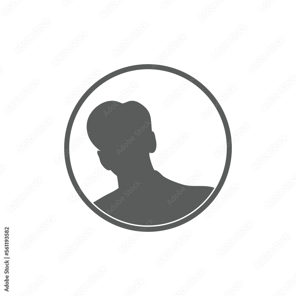 Monochrome male avatar. User icon vector in trendy flat design.