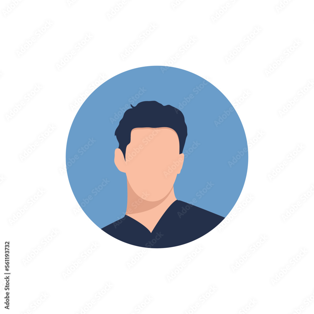 Round profile image of male avatar for social networks with half circle. Fashion vector. Bright vector illustration in trendy style. Round profile image of male avatar for social networks with half circle. Fashion vector. Bright vector illustration in trendy style.