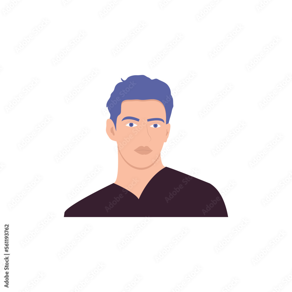 Round profile image of male avatar for social networks with half circle. Fashion vector. Bright vector illustration in trendy style. Round profile image of male avatar for social networks with half circle. Fashion vector. Bright vector illustration in trendy style.