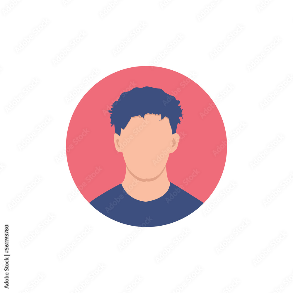 Round profile image of male avatar for social networks with half circle. Fashion vector. Bright vector illustration in trendy style. Round profile image of male avatar for social networks with half circle. Fashion vector. Bright vector illustration in trendy style.