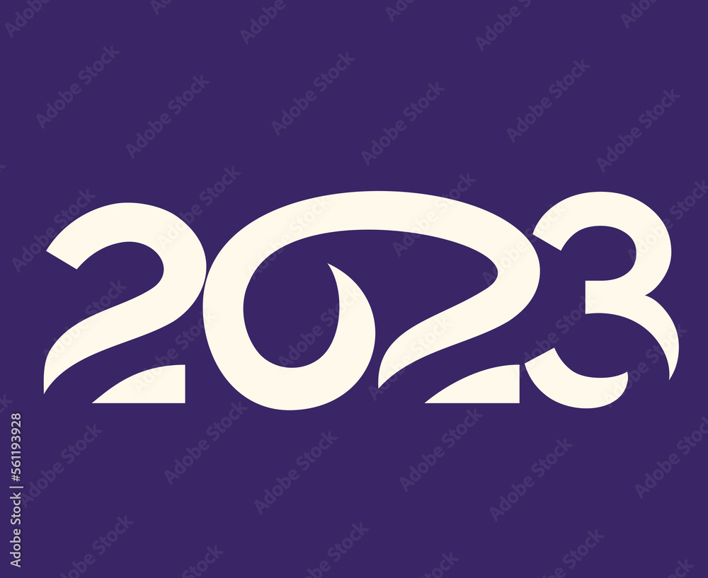 2023 White Happy New Year Holiday Abstract Vector Illustration Design With Purple Background 2023 White Happy New Year Holiday Abstract Vector Illustration Design With Purple Background