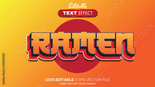 3D editable text effect ramen theme