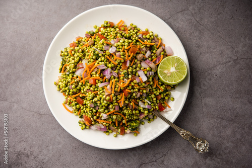 Hurda Ponkh Bhel made using Tender Jowar is a traditional savory snack from india photo