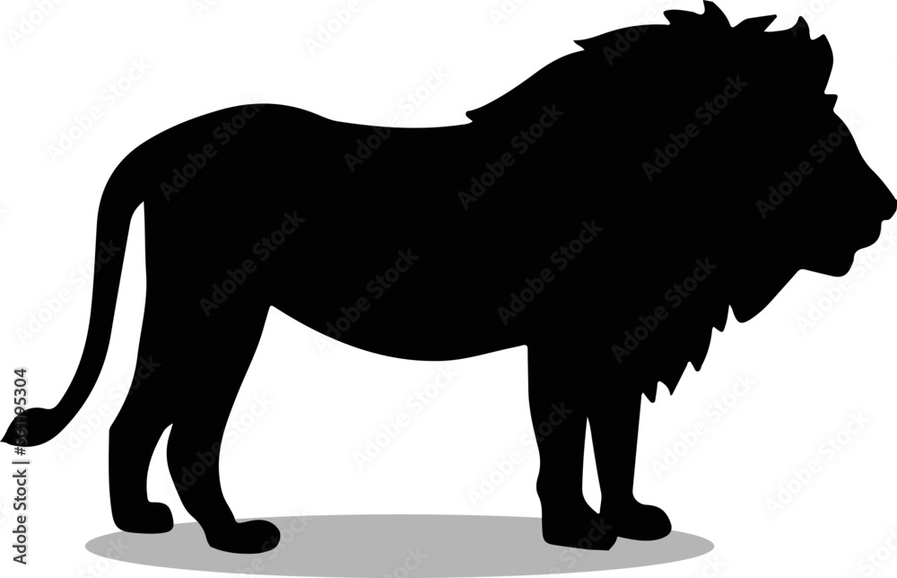 Lions Silhouette, cute Lions Vector Silhouette, Cute Lions cartoon
