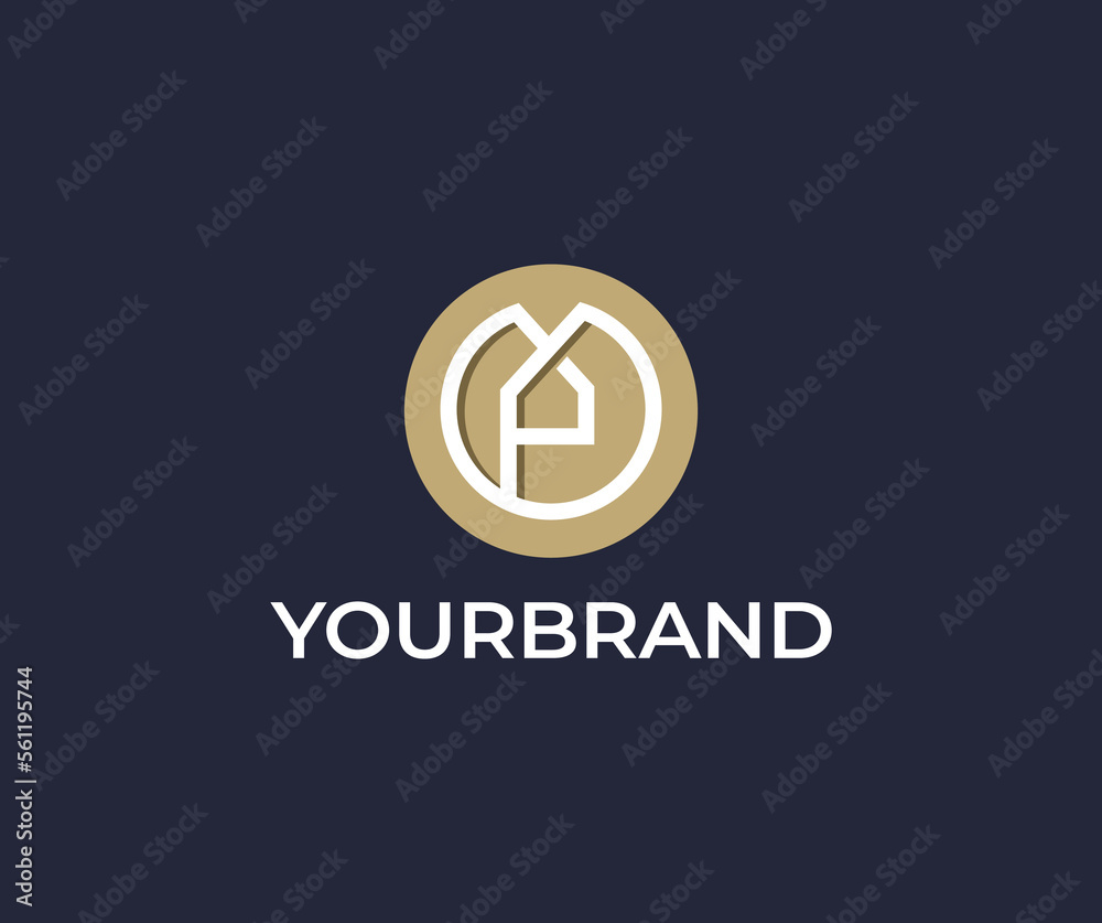 letter PA or P with abstact home design logo template letter PA or P with abstact home design logo template