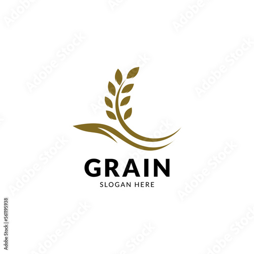 simple wheat/grain vector icon logo design.