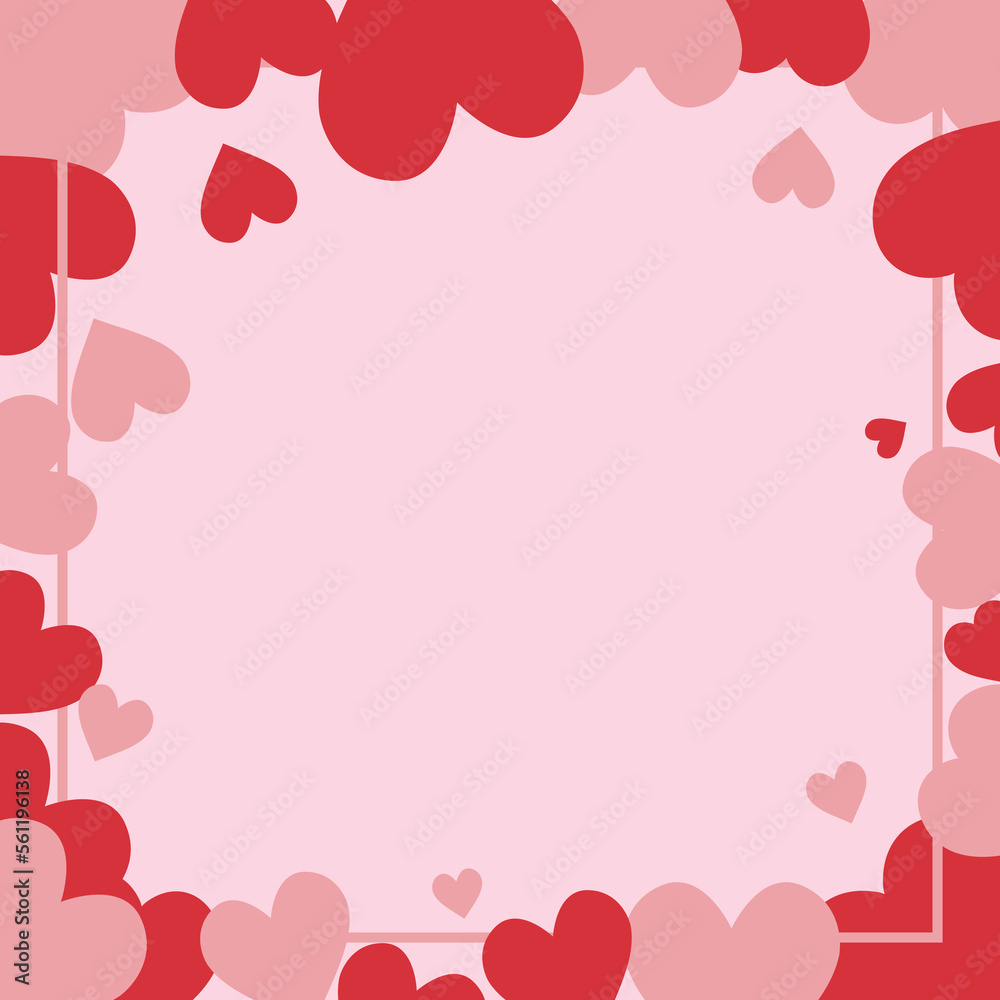 valentine background square frame in pink color with heart love ornament vector illustrations EPS10