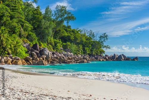 Anse Georgette beach on Praslin island, Seychelles
