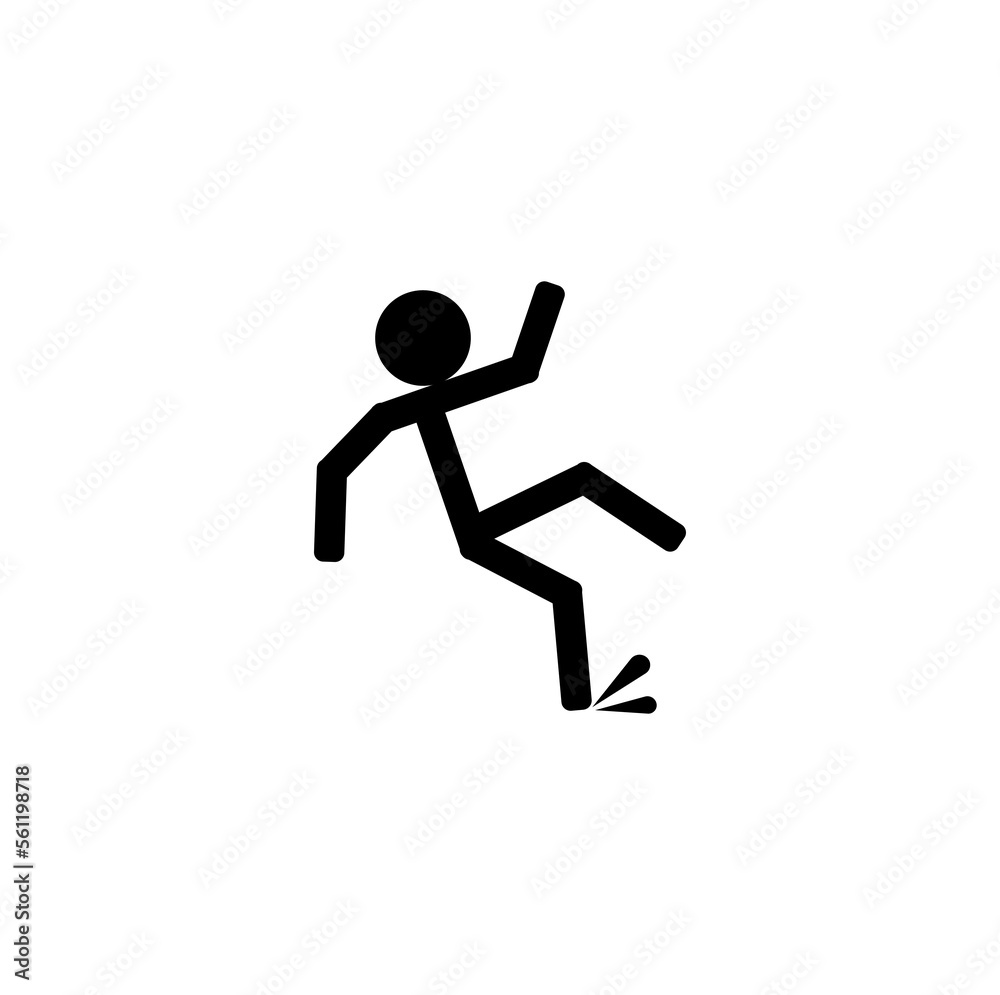 wet floor sign on white background	