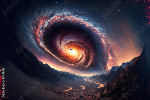 Obraz na płótnie spiral galaxy in space background AI generative